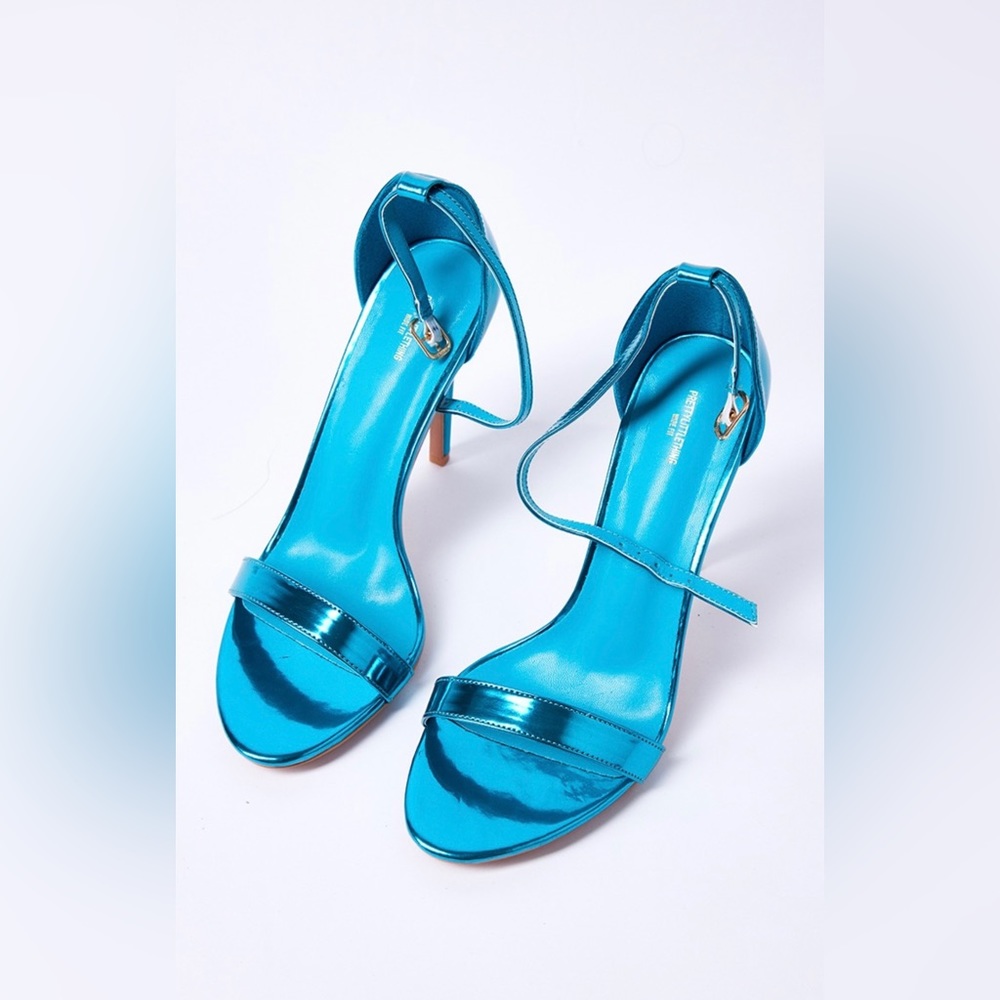 Blue metallic sandals
